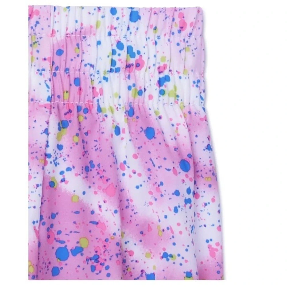 Athletic Works Girls Printed Active Running Shorts Large 10-12 Plus New Splatter